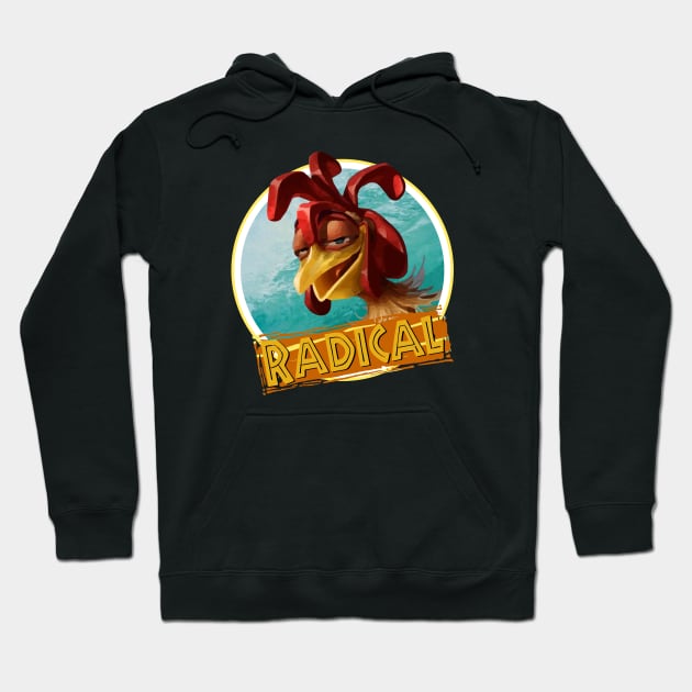 Surfing Chicken Joe - Radical quote Hoodie by vlada123